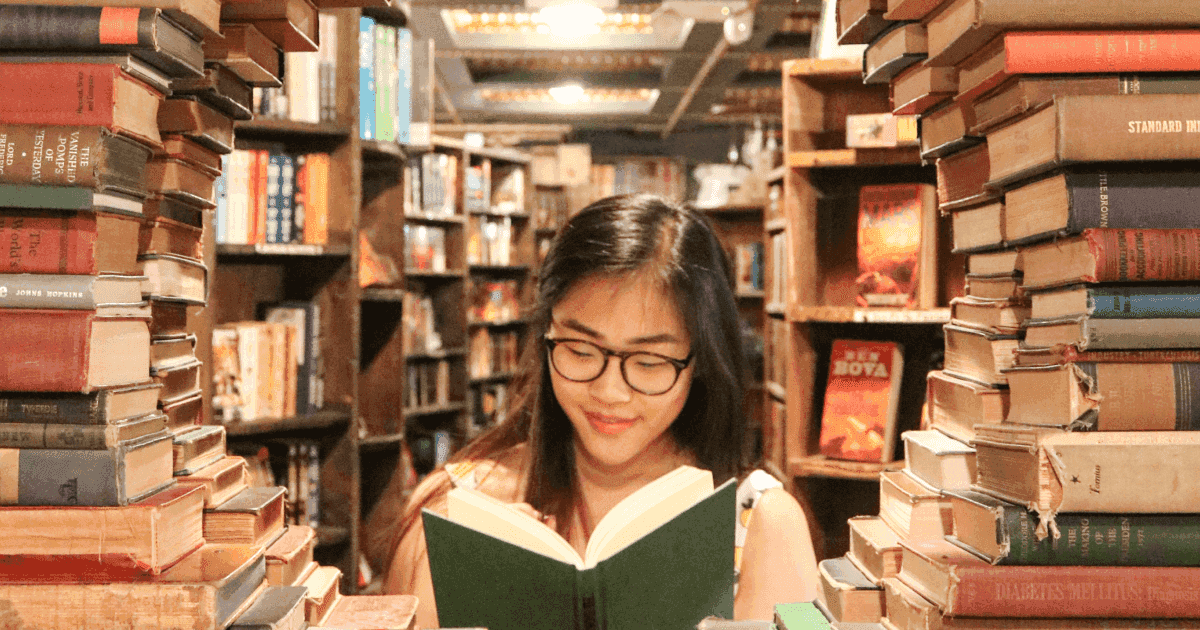 Woman reading a book