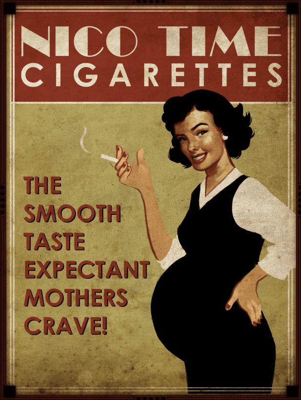 A pregnant women smoking a cigarette